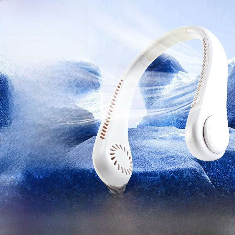 Portable neckband fan