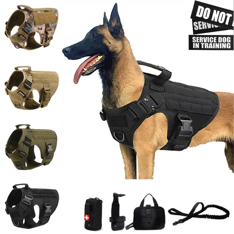 Large Dog Harness And Leash Set Pet German Shepherd Malinois Training Walking Vest Dog Harness And Collar For Medium Large Dogs