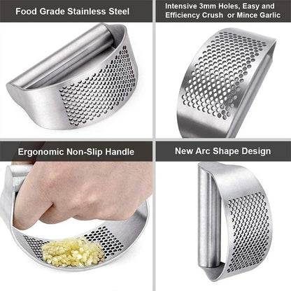 Stainless Steel Garlic Press Squeezer Manual Garlic Ginger Rocker Crusher Garlic Cutting Mince Tools Kitchen Gadgets   4.9   1169 Revie
